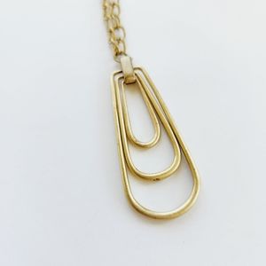 Vintage Mid-Century Modern Pendant Necklace in Gold-tone